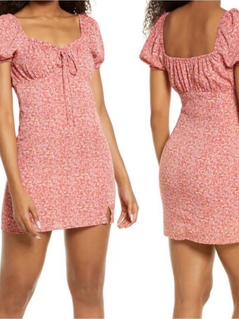 BP. Ditsy Floral Tie Front Minidress